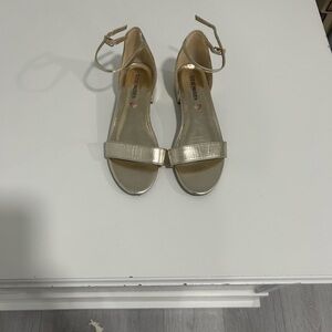 Steve Madden Metallic Gold Ankle Strap Heels